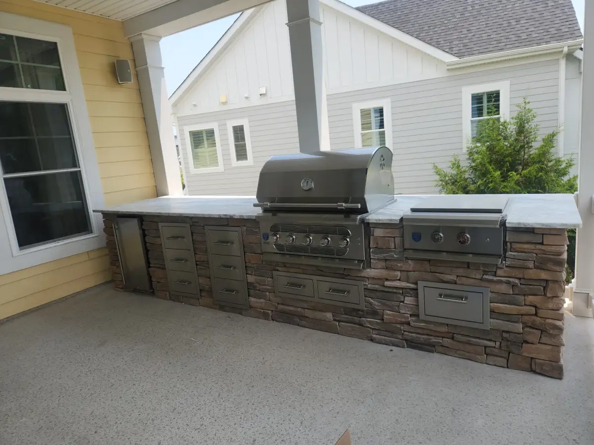 Completed outdoor cooking and entertaining space