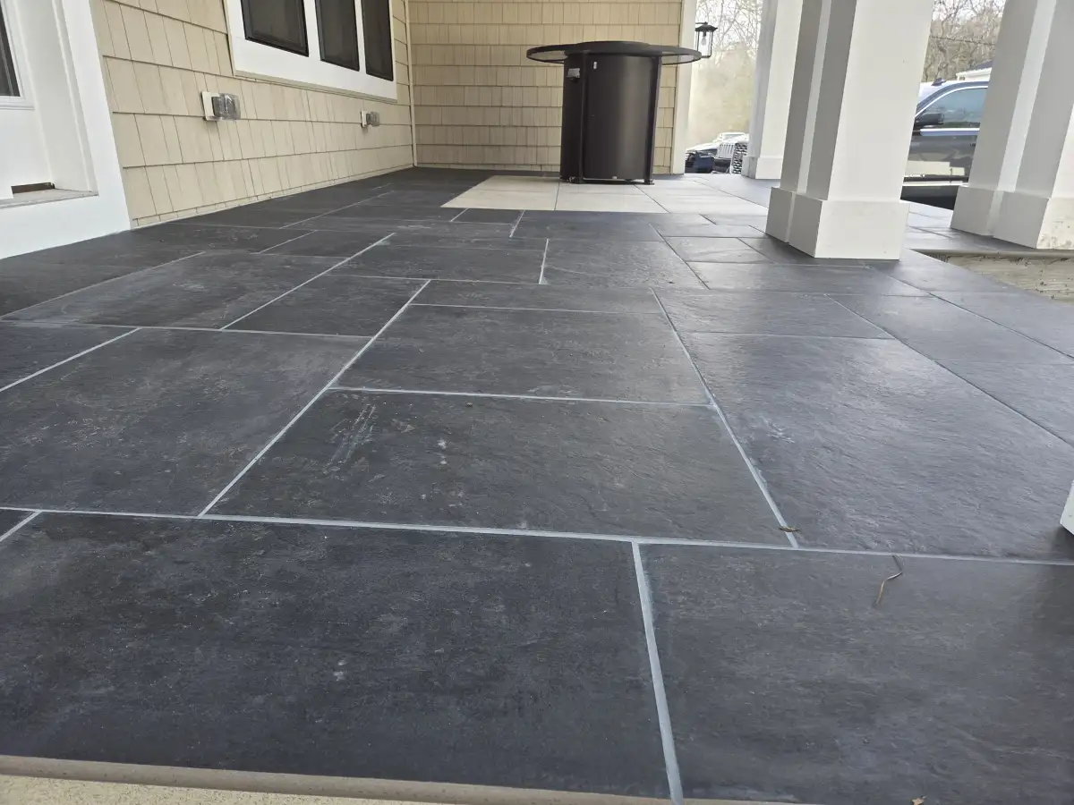 Paver patio with walkway connection