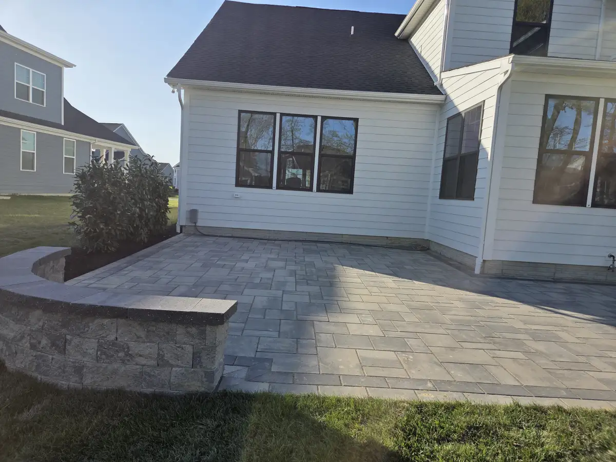 Completed paver patio and hardscape project in Sussex County Delaware