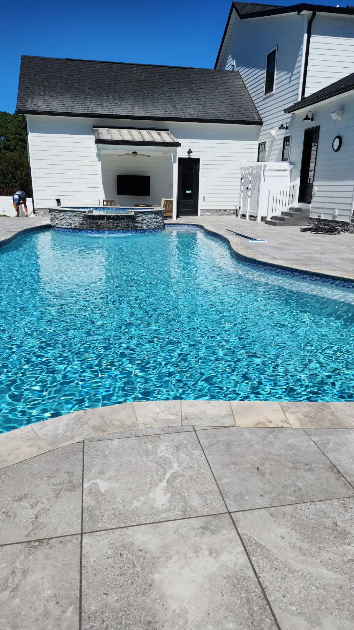 Custom inground pool installation in Sussex County Delaware