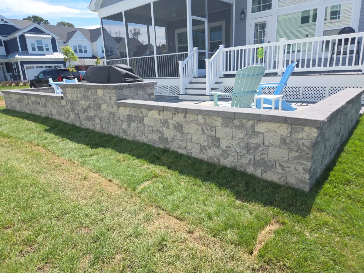 Custom gunite concrete pool with waterfall feature in Delaware