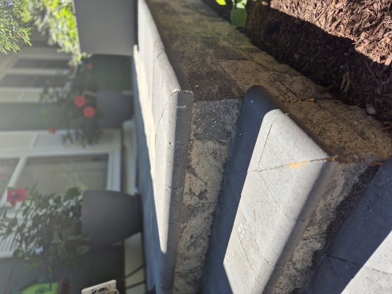 Retaining wall steps and grade transition in Sussex County